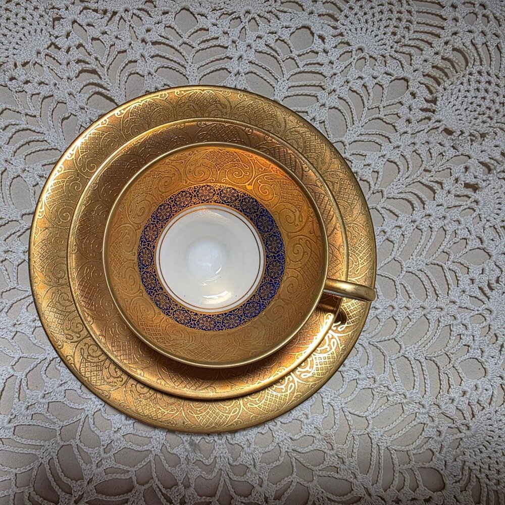 Tettau Echt Bavaria 22K Gold Tea Set Trio Made in Germany - Picture 2 of 10